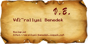 Várallyai Benedek névjegykártya